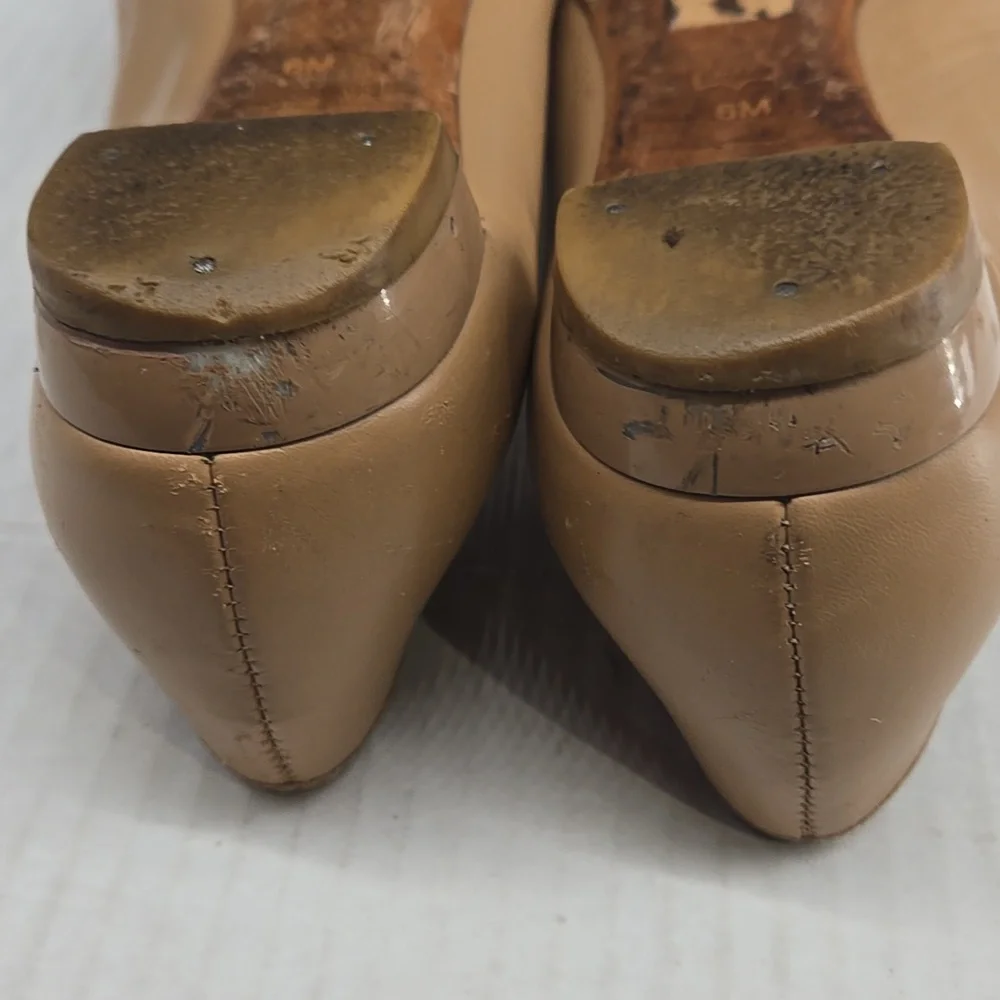 Tory Burch Tan and Pink Leather Flats 6